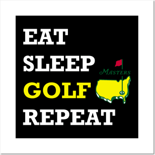 eat sleep golf Posters and Art